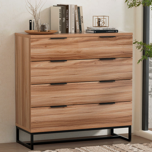 TWSC 4 Chest of Drawers Cabinet Dresser Table Tallboy Storage Bedroom Rust Oak