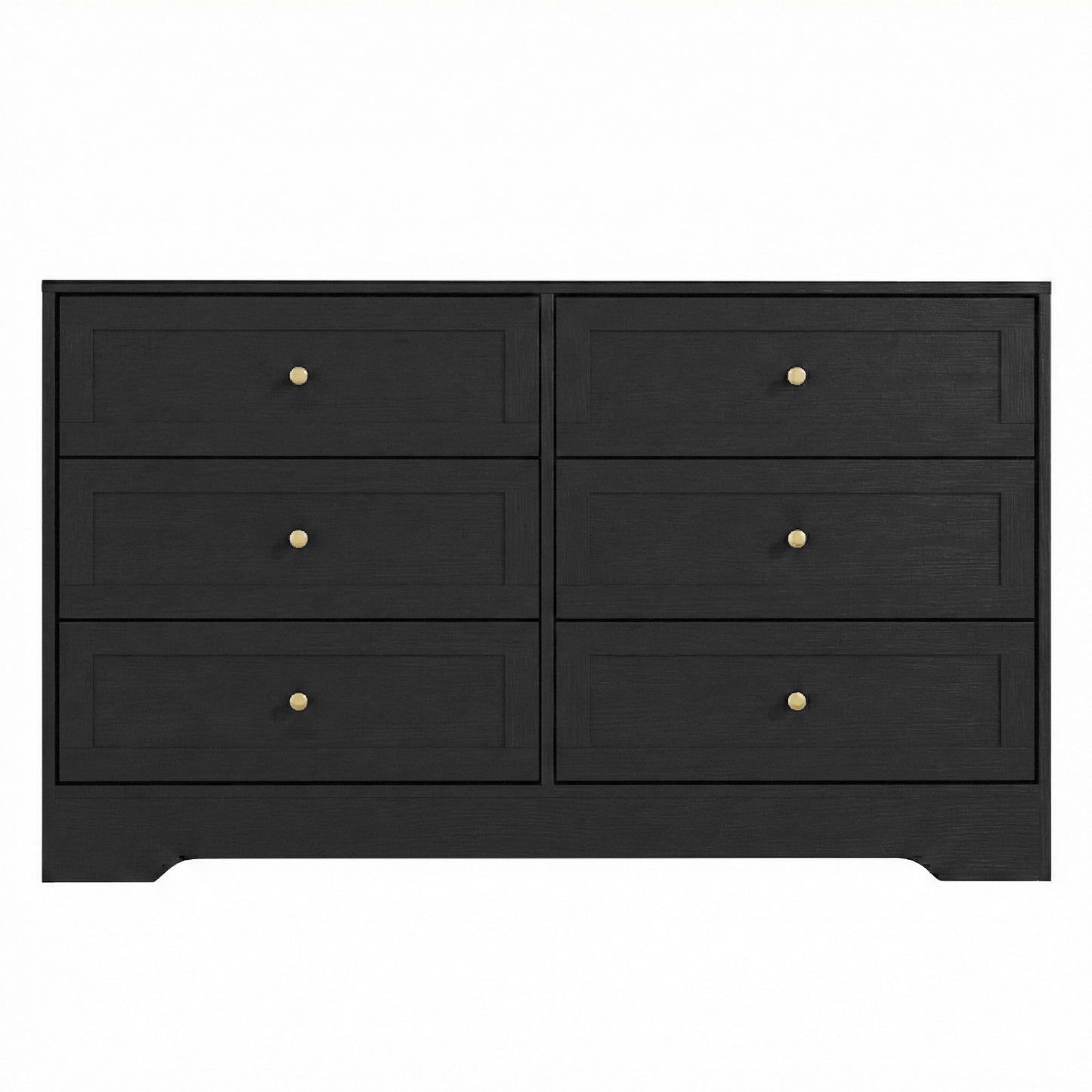 Chest of Drawers – 6 Spacious Drawers, Black Finish