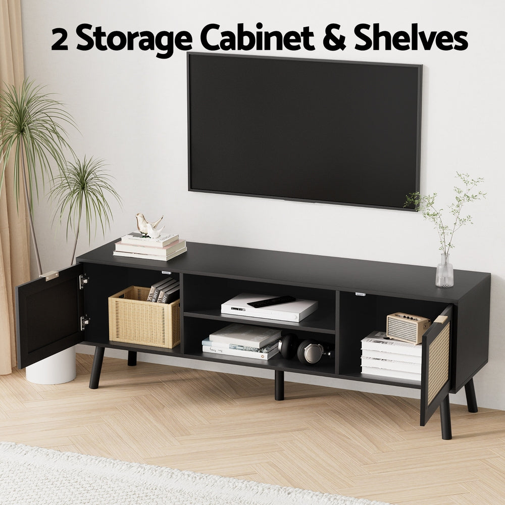 TWSC TV Unit 150cm Storage Cabinet Black