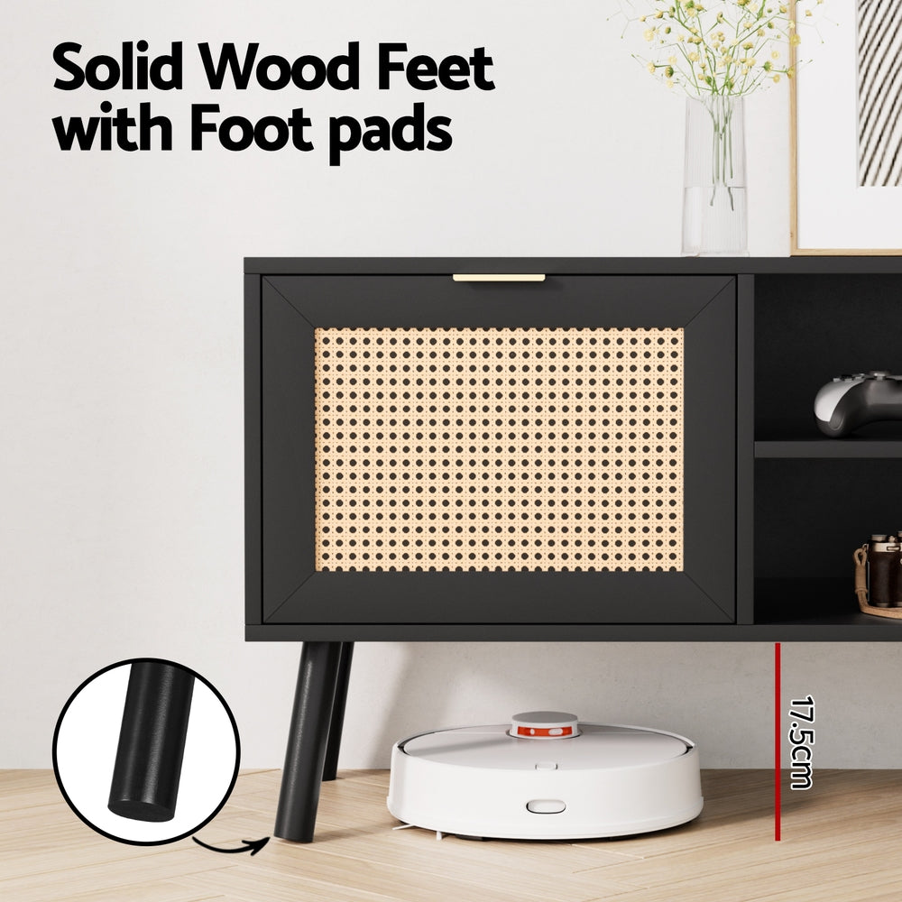 TWSC TV Unit 150cm Storage Cabinet Black