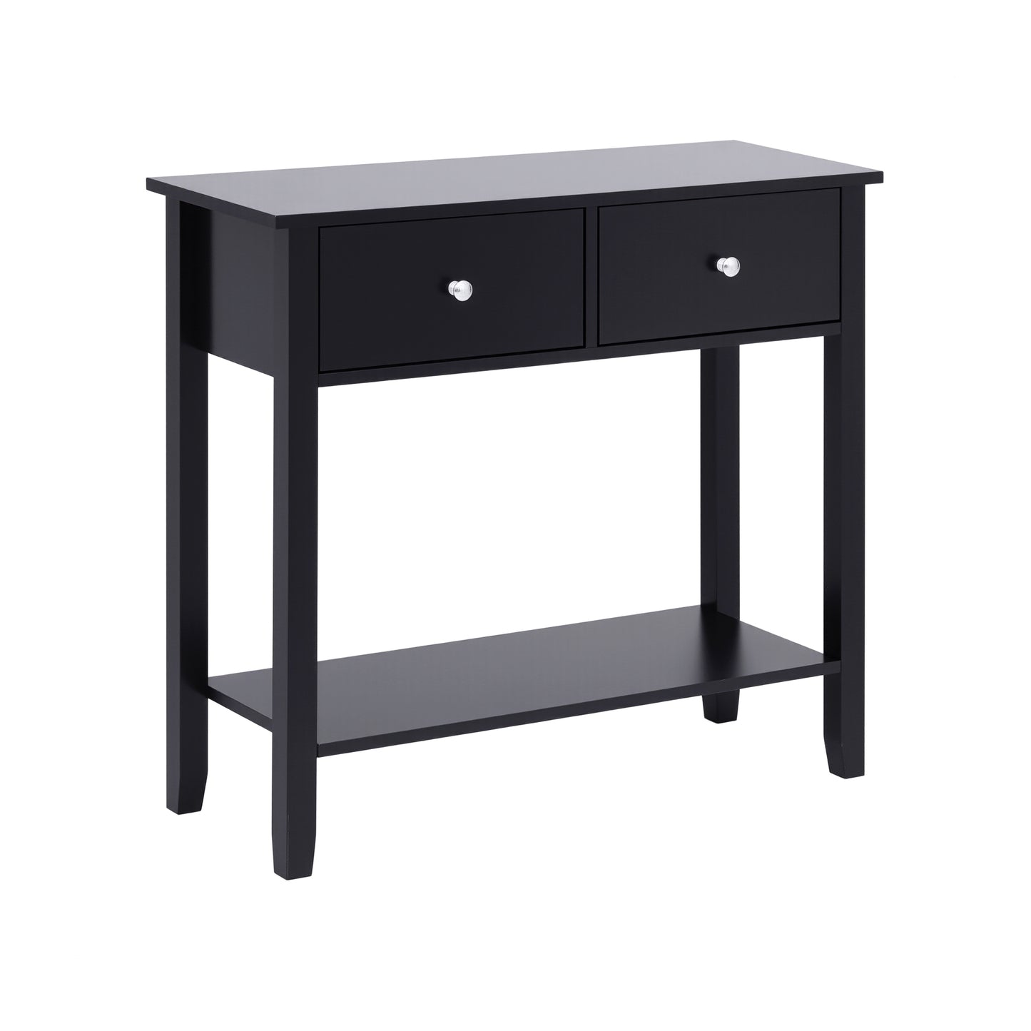 Console Table with 2 Drawers – 80cm Black