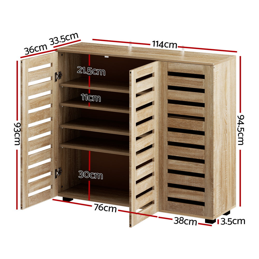 Shoe Rack Cabinet – Adjustable Shelves, Melamine Finish, 30-Pair Capacity