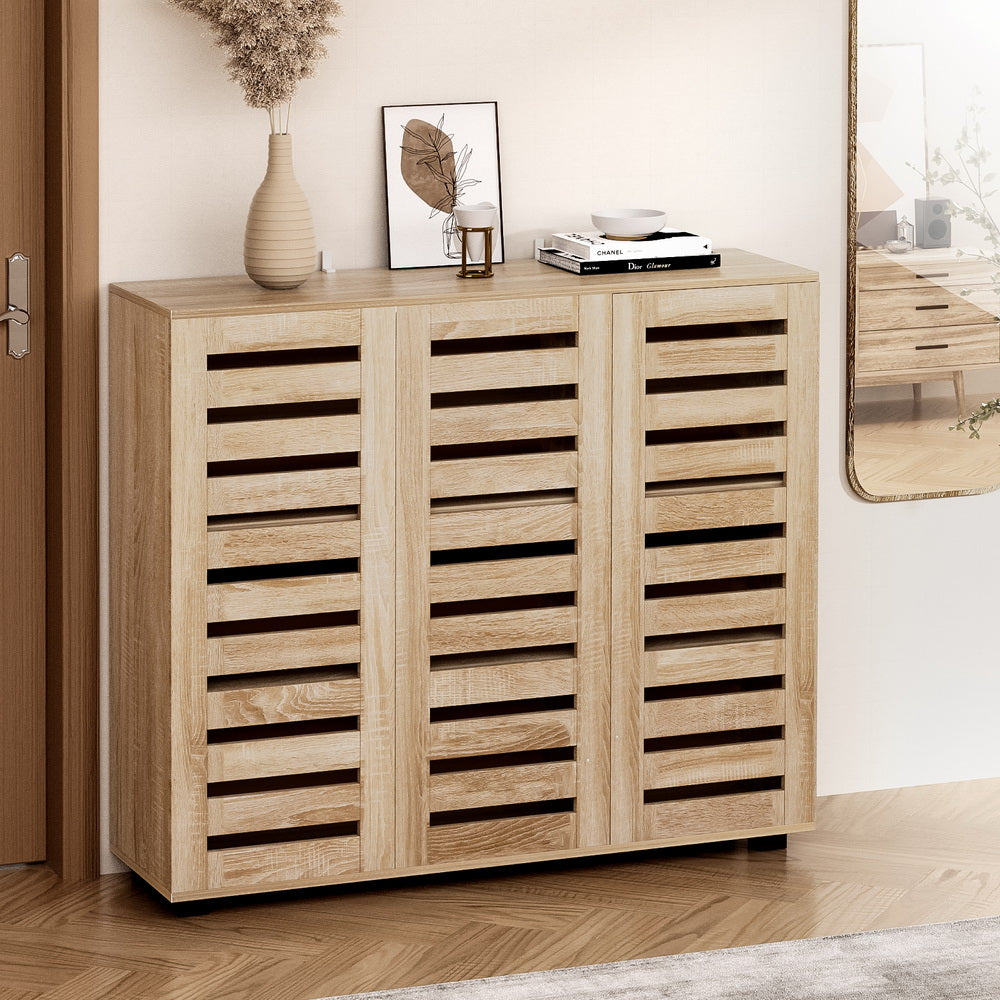 Shoe Rack Cabinet – Adjustable Shelves, Melamine Finish, 30-Pair Capacity