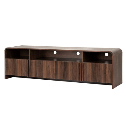 TWSC Fluted TV Unit, 180cm – Walnut — product-only angled view