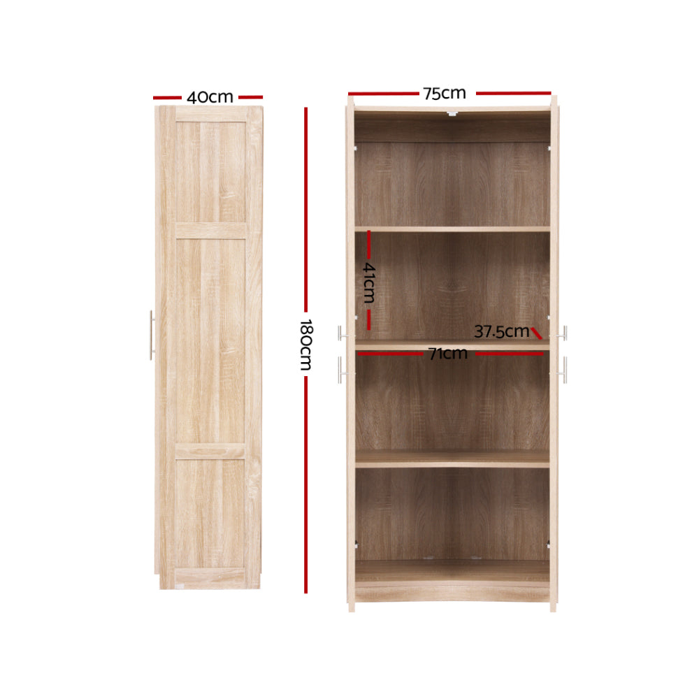 Buffet Sideboard Cabinet – Adjustable Shelves, Pine Wood Finish