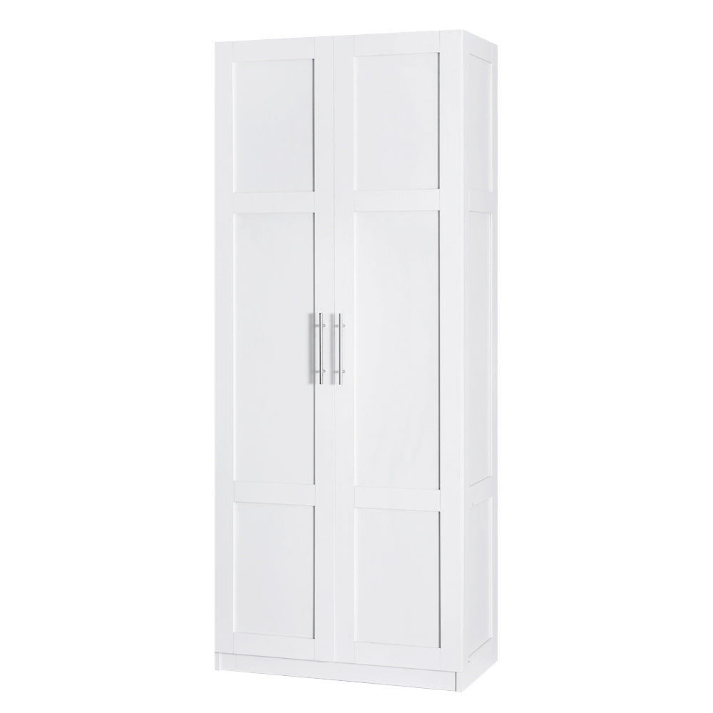 2-Door Buffet Sideboard Cabinet – White, Tall Storage Cupboard