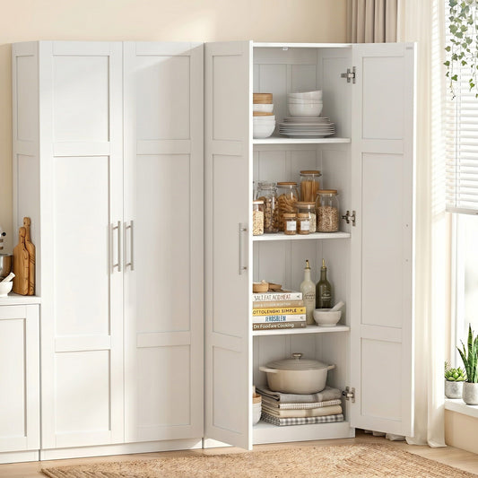 TWSC 2x Buffet Sideboard Cabinet Pantry Hutch Kitchen Storage Organiser White