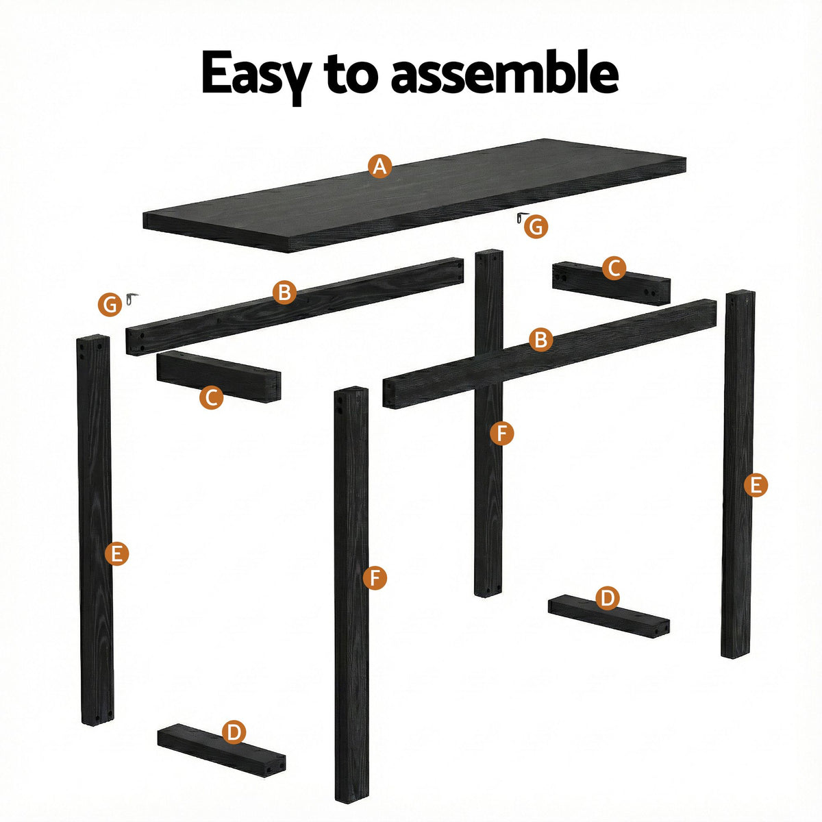 TWSC Console Table 110CM Black