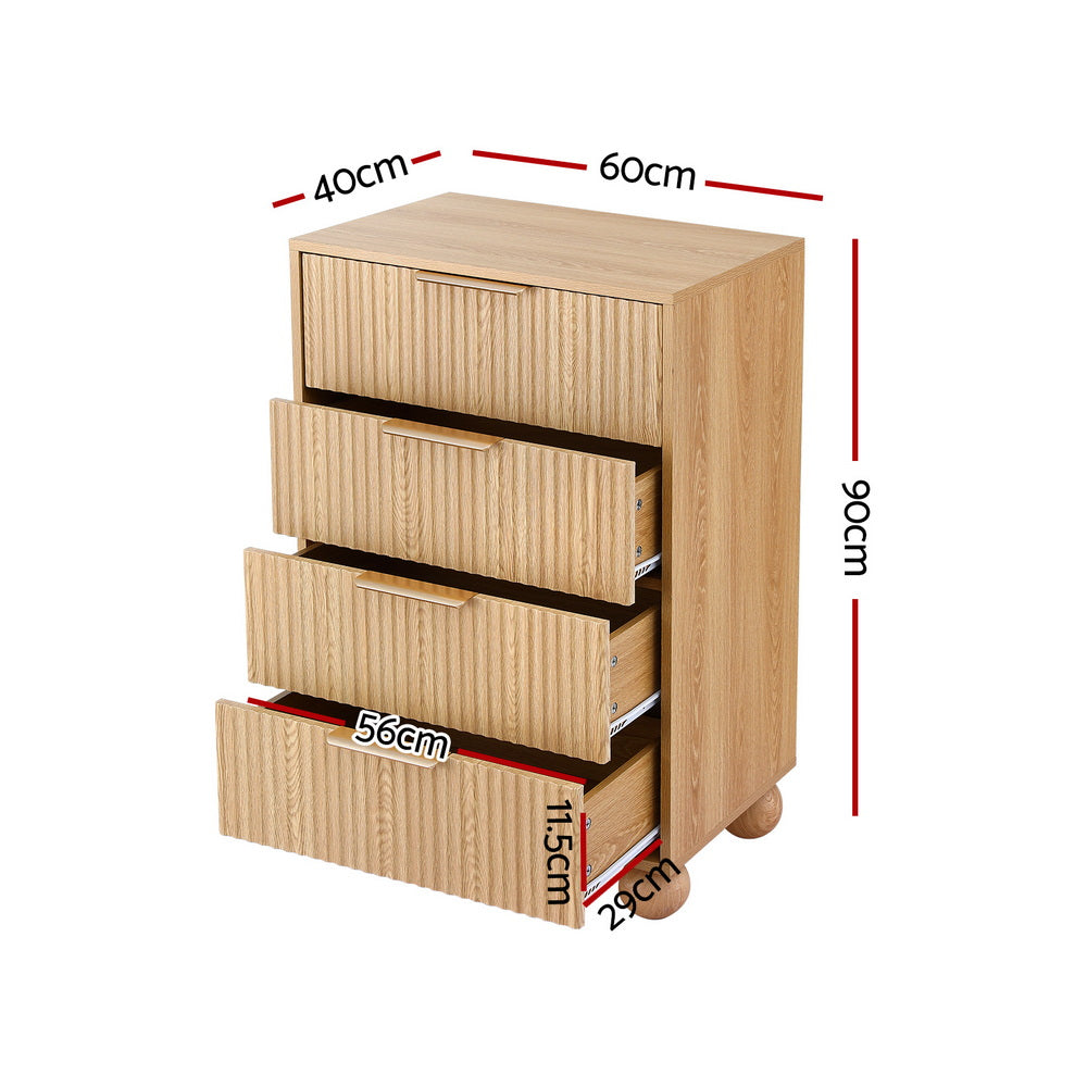 TWSC 4 Chest of Drawers Dresser Tallboy Pine