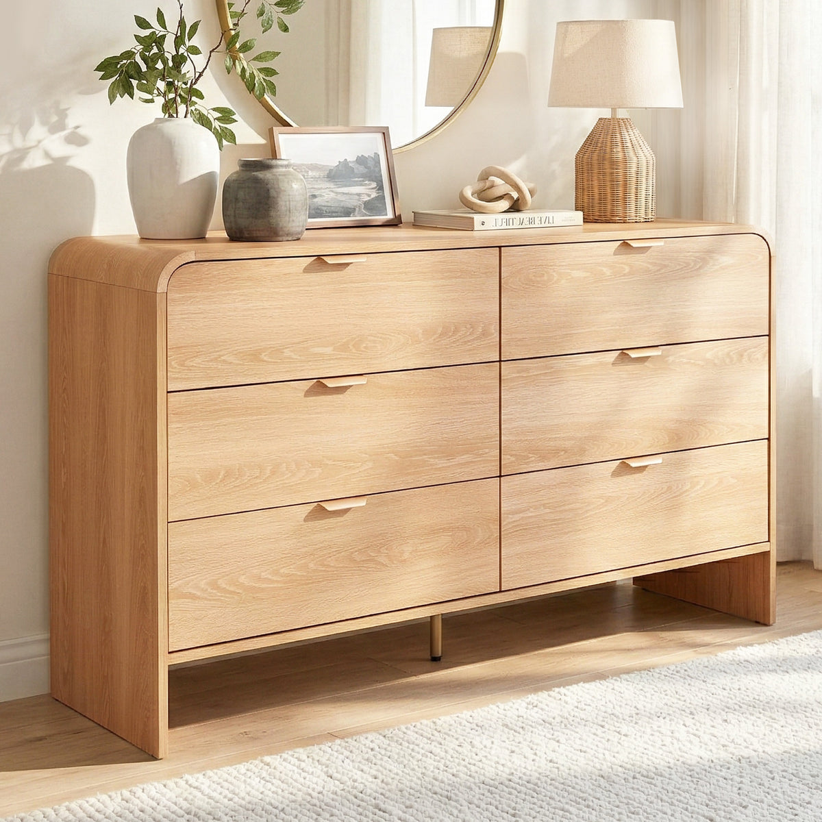 TWSC 6 Chest of Drawers Dresser Cabinet Pine