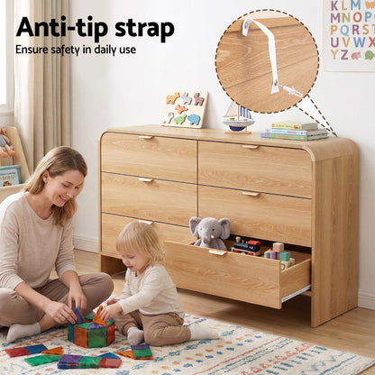 TWSC 6 Chest of Drawers Dresser Cabinet Pine