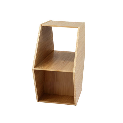 TWSC Coffee Table Hexagonal Center Table with Open Storage 2-Way Display Side Table Wood