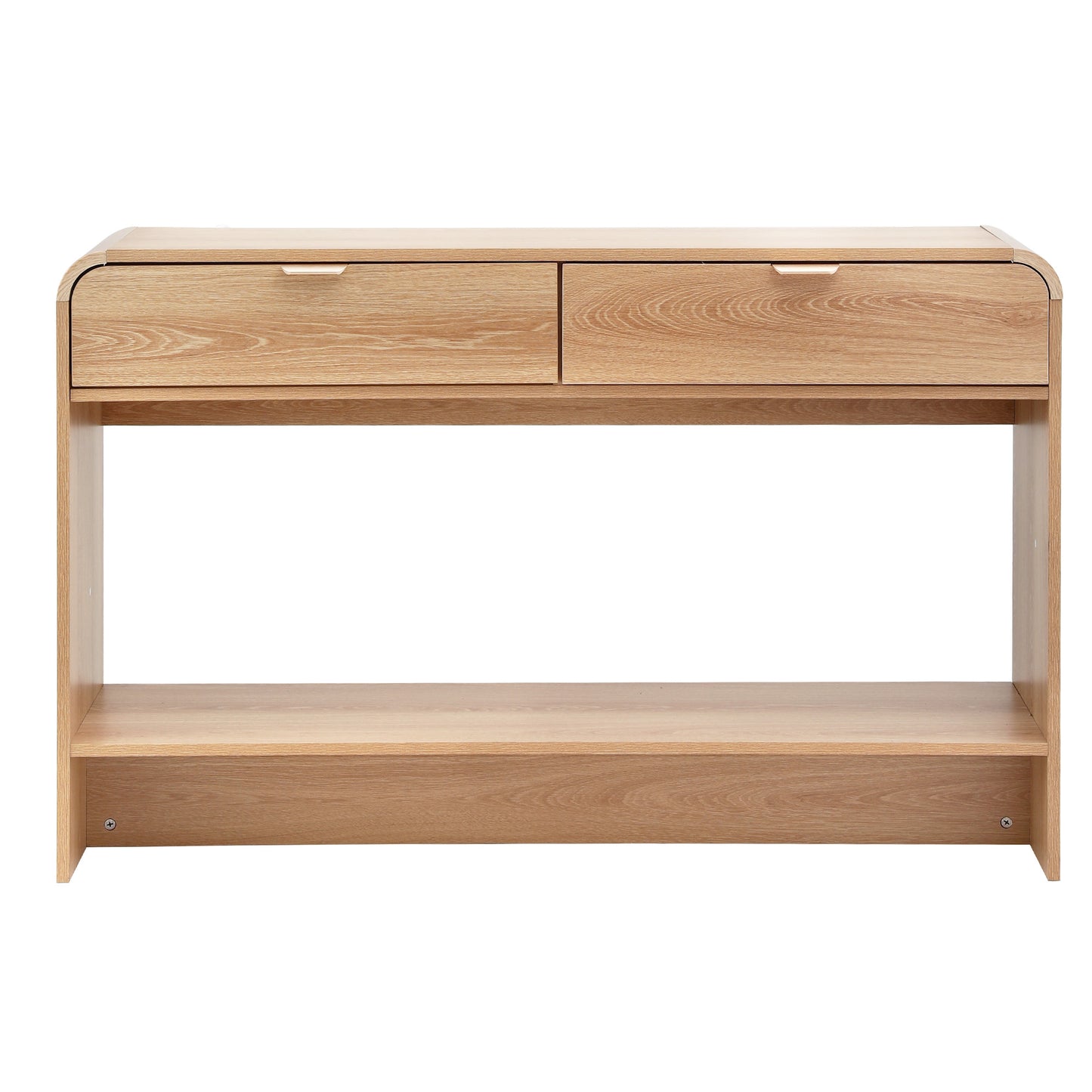 TWSC Console Table Hallway Entryway Storage Drawer Shelf Curved Edge 120CM Pine