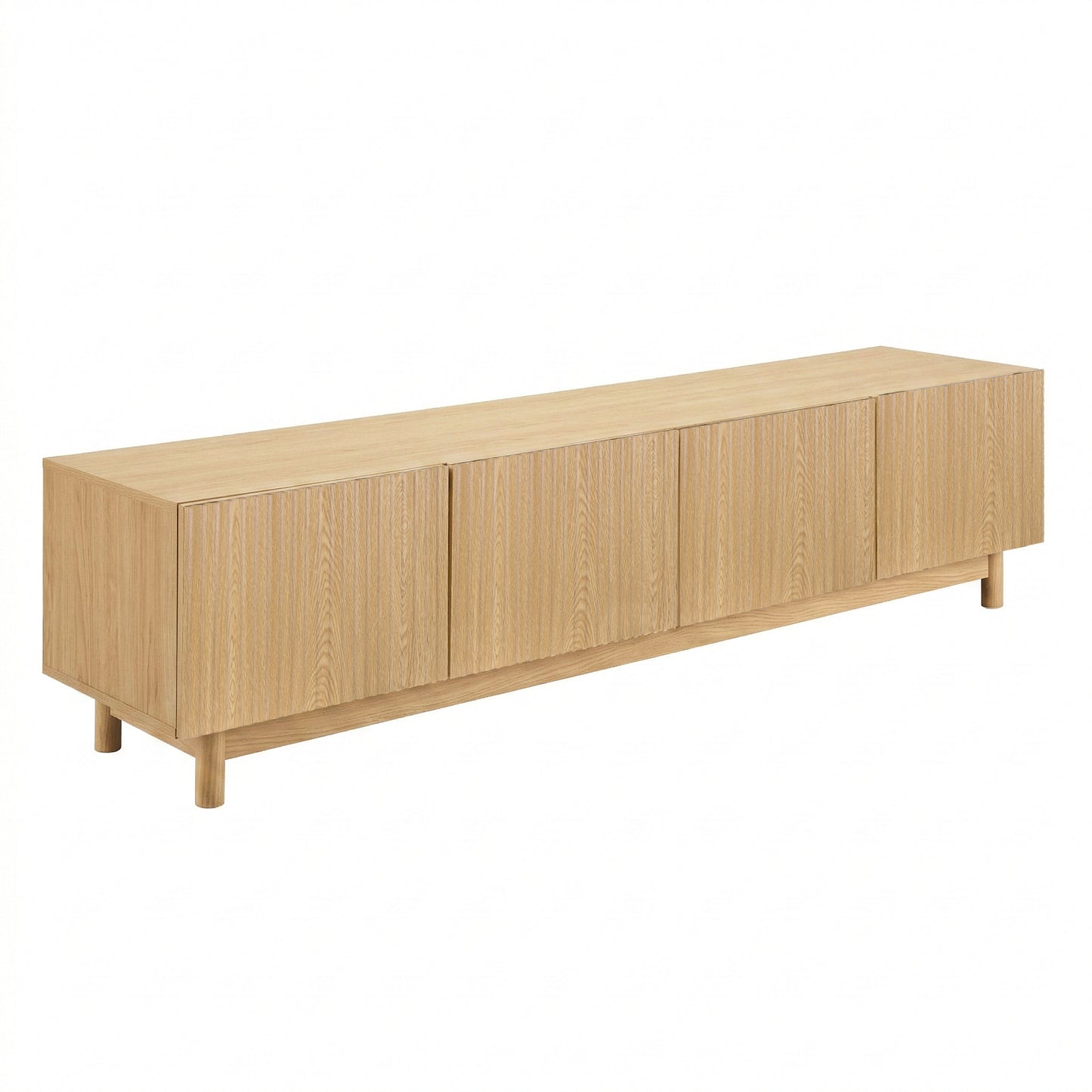 Entertainment Unit with Storage Cabinets – Pine, 180cm