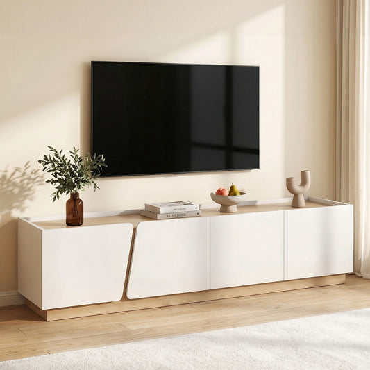Artiss 180cm TV Unit Storage Cabinet Living Room Grayish White & Walnut