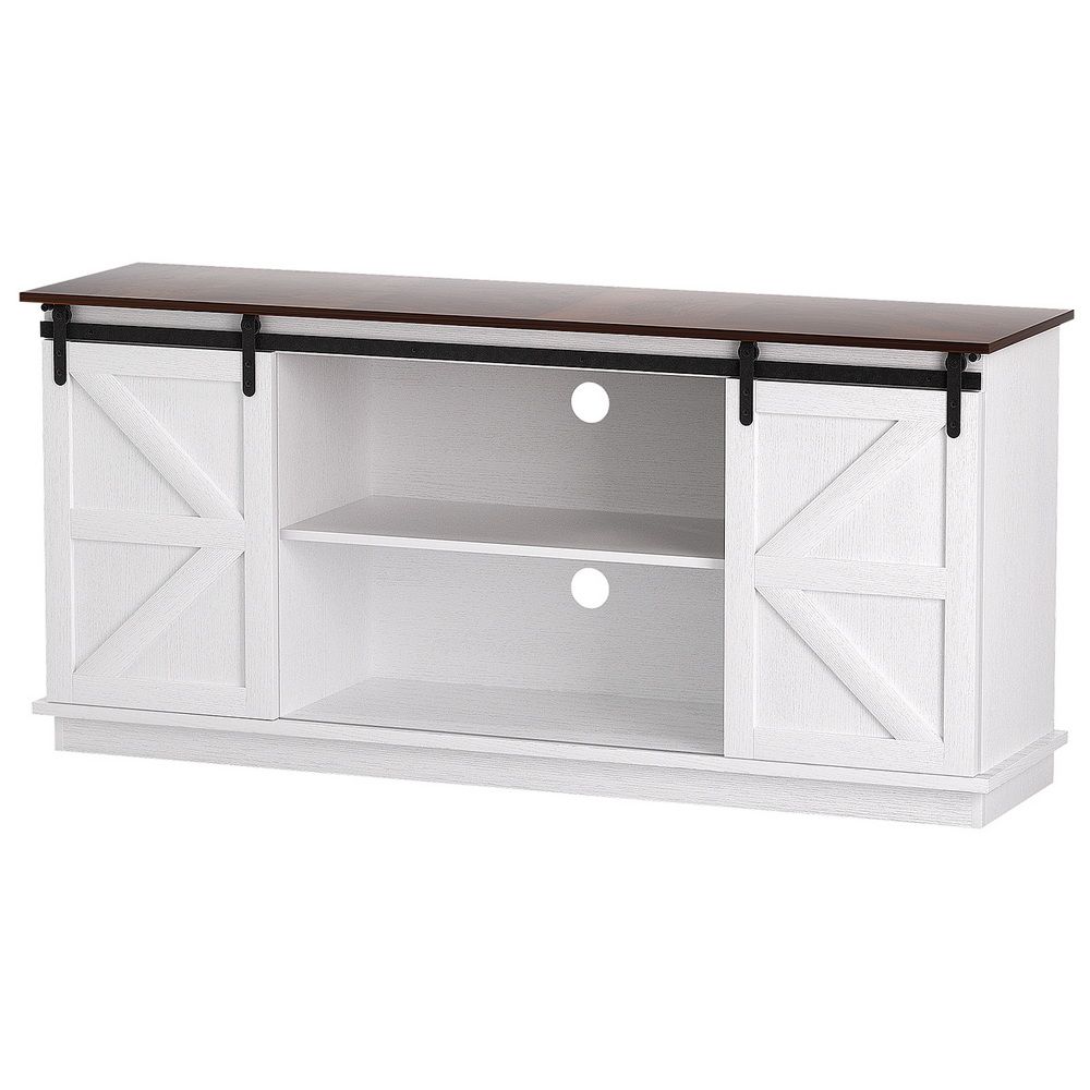 TWSC Buffet Sideboard Storage Cabinet Kitchen Cupboard Sliding Doors White