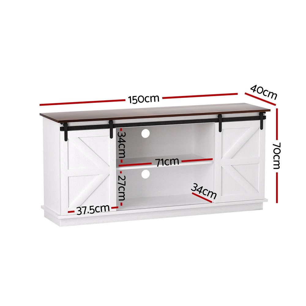 TWSC Buffet Sideboard Storage Cabinet Kitchen Cupboard Sliding Doors White