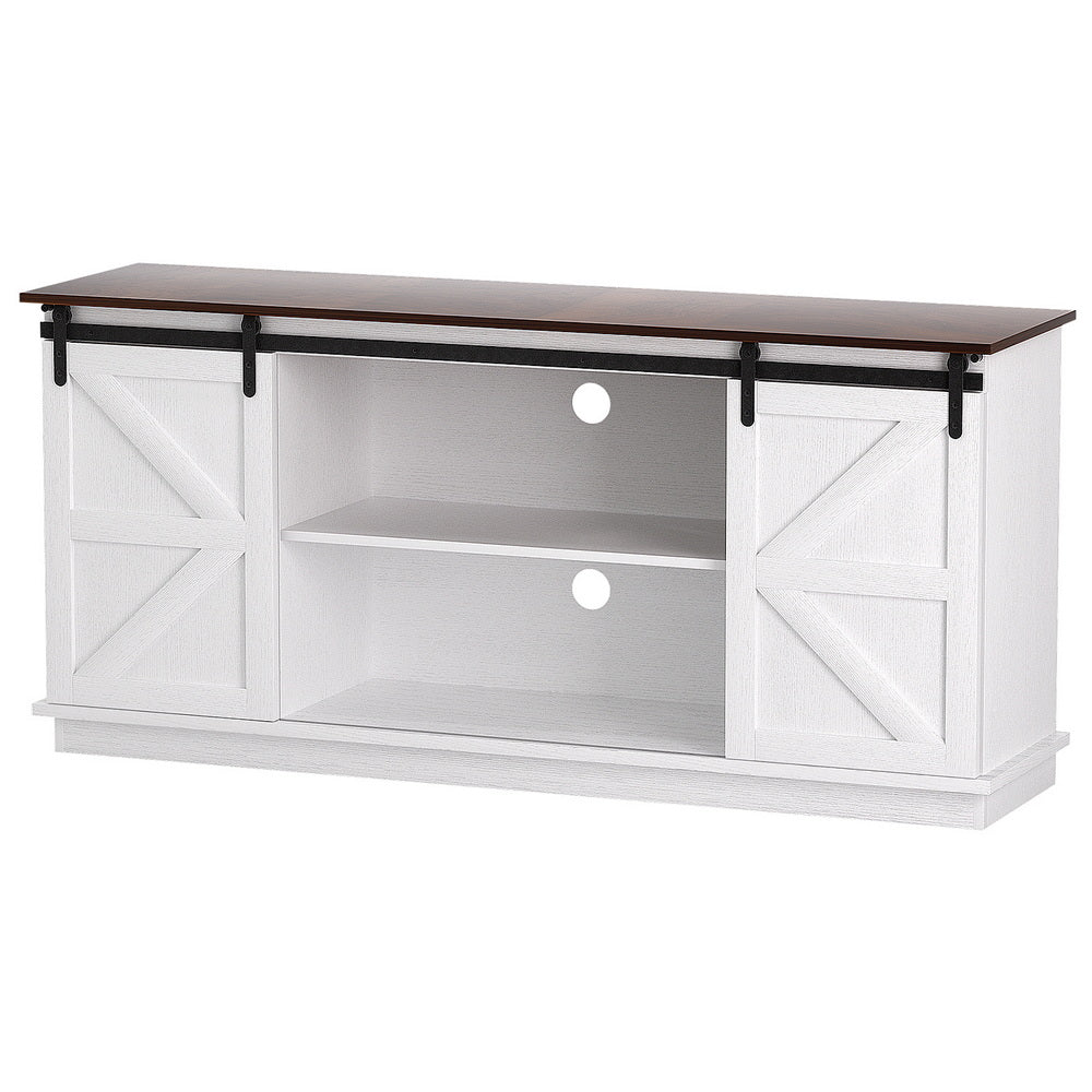 TWSC Buffet Sideboard Storage Cabinet Kitchen Cupboard Sliding Doors White