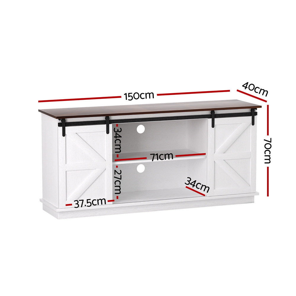 TWSC Buffet Sideboard Storage Cabinet Kitchen Cupboard Sliding Doors White