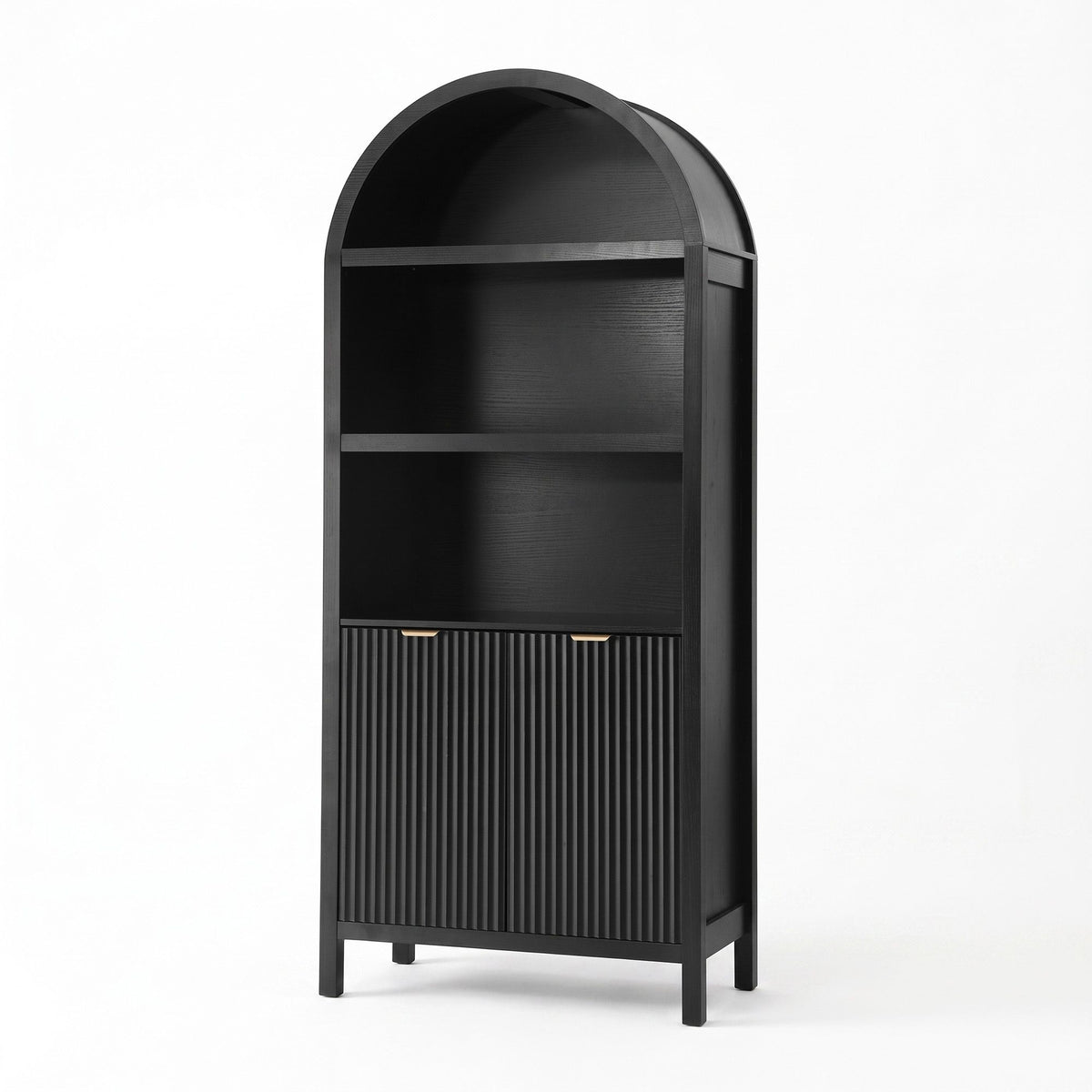 TWSC Buffet Sideboard Cabinet Pantry 180CM Arched Storage Bookshelf Black
