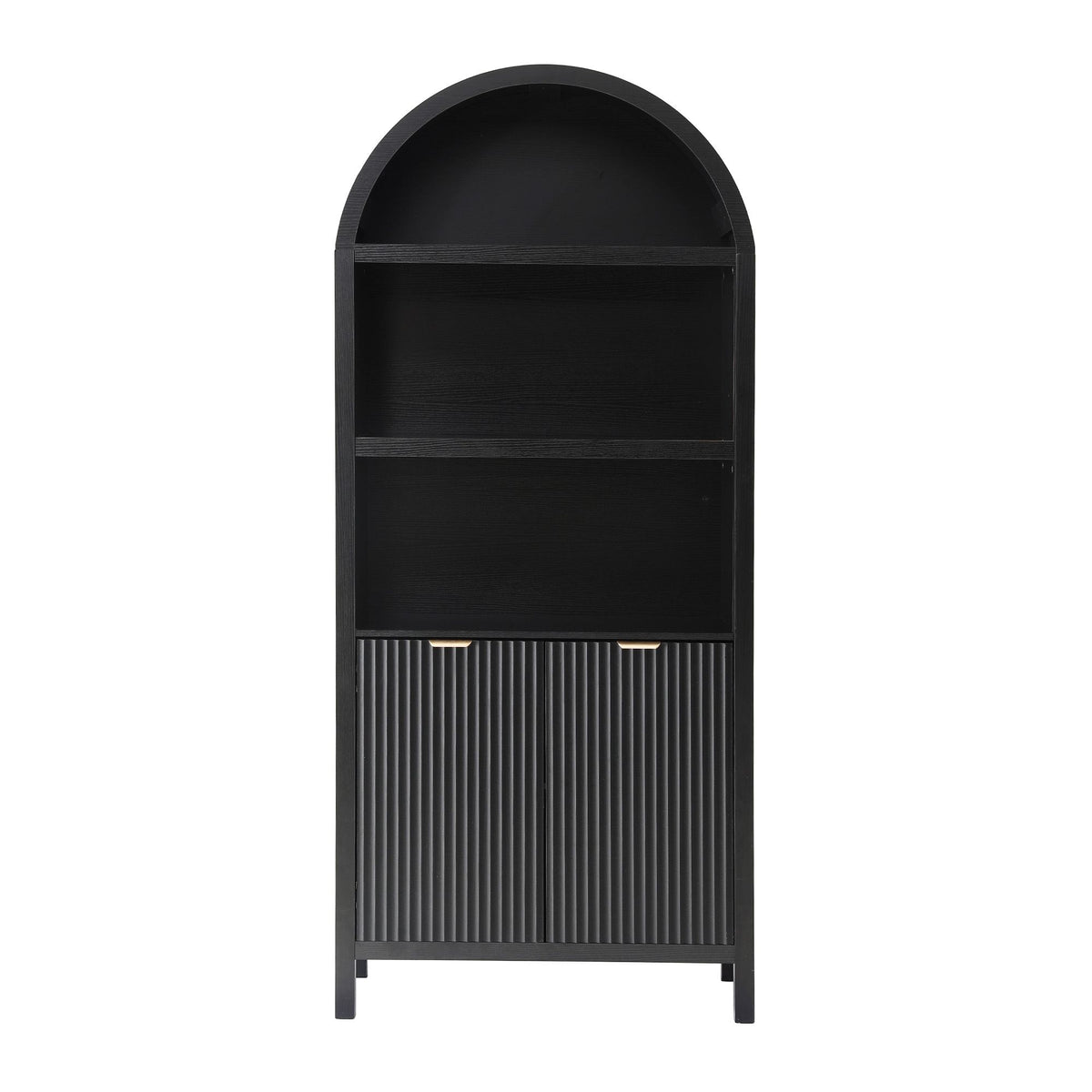 TWSC Buffet Sideboard Cabinet Pantry 180CM Arched Storage Bookshelf Black