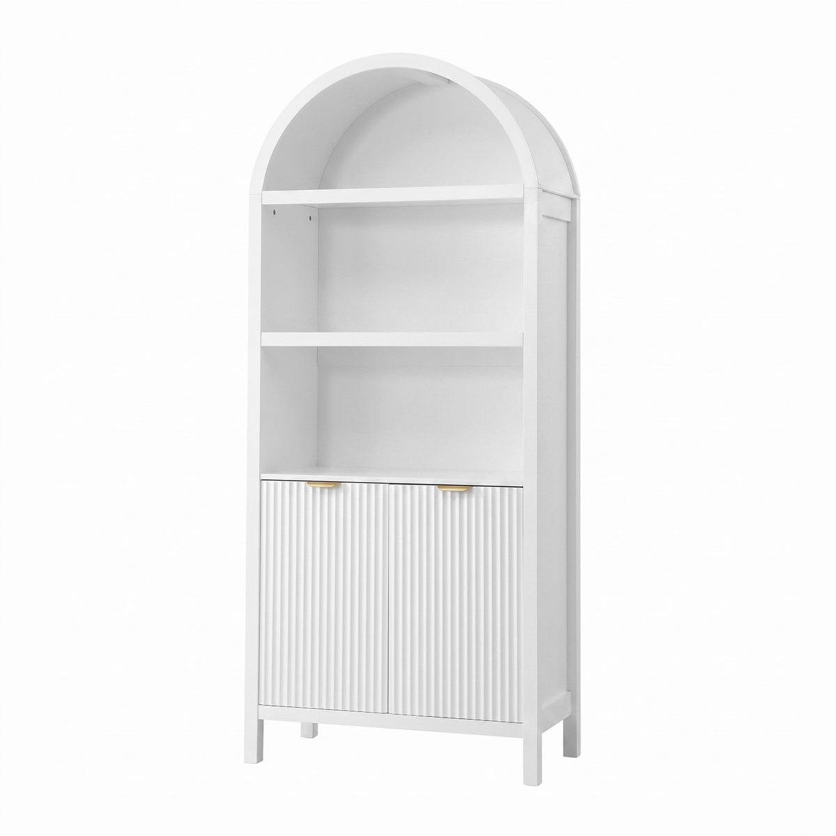 TWSC Buffet Sideboard Cabinet Pantry 180CM Arched Storage Bookshelf White