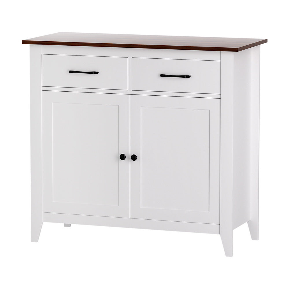 TWSC Buffet Sideboard Storage Cabinet Kitchen Cupboard Hallway 2 Drawers White
