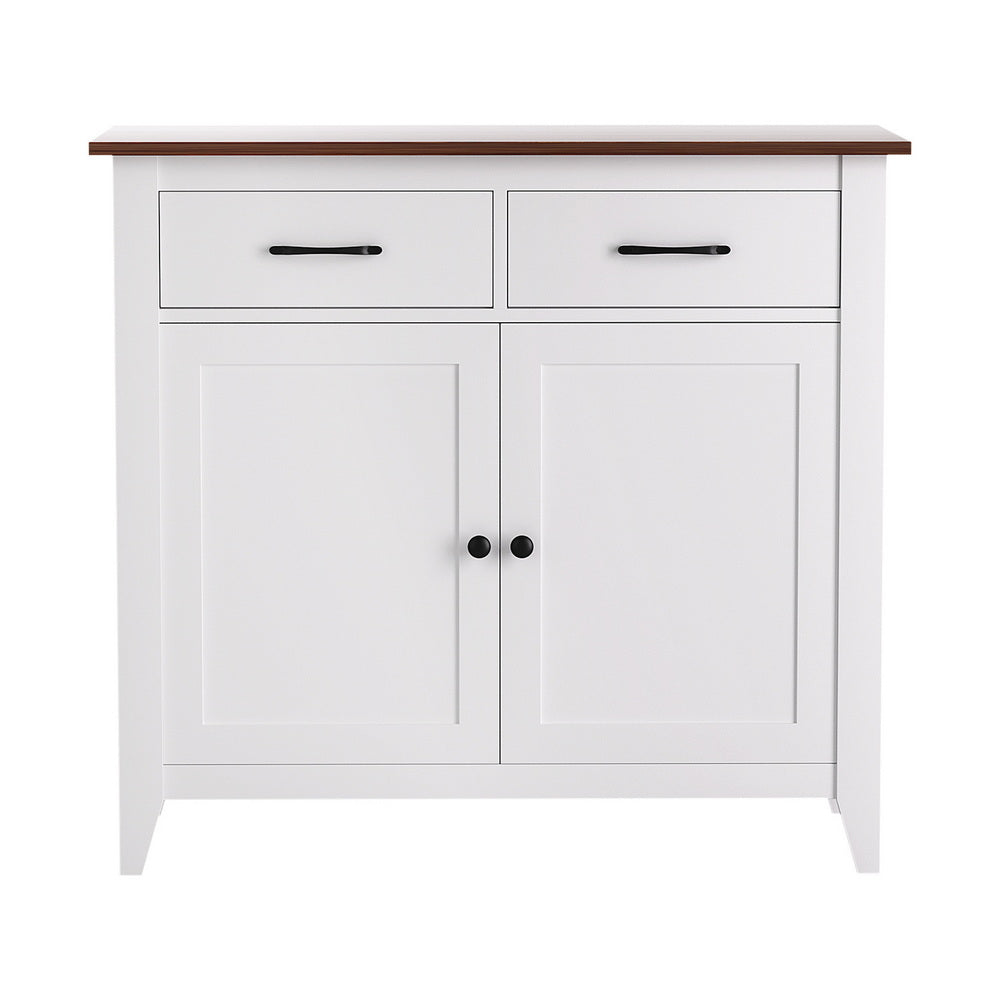 TWSC Buffet Sideboard Storage Cabinet Kitchen Cupboard Hallway 2 Drawers White