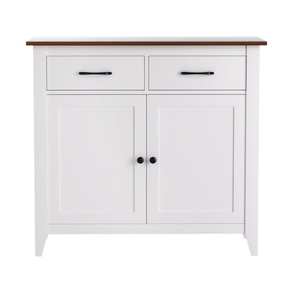 TWSC Buffet Sideboard Storage Cabinet Kitchen Cupboard Hallway 2 Drawers White