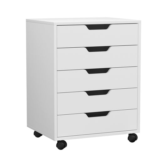 5-Drawer Mobile Filing Cabinet – Rolling Storage, White