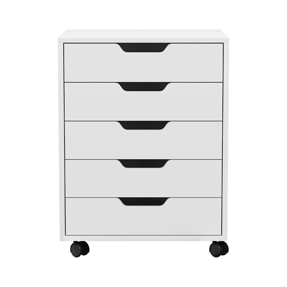5-Drawer Mobile Filing Cabinet – Rolling Storage, White