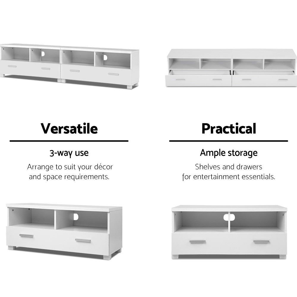 Entertainment Unit – Versatile 3-in-1 Design, White, 180cm