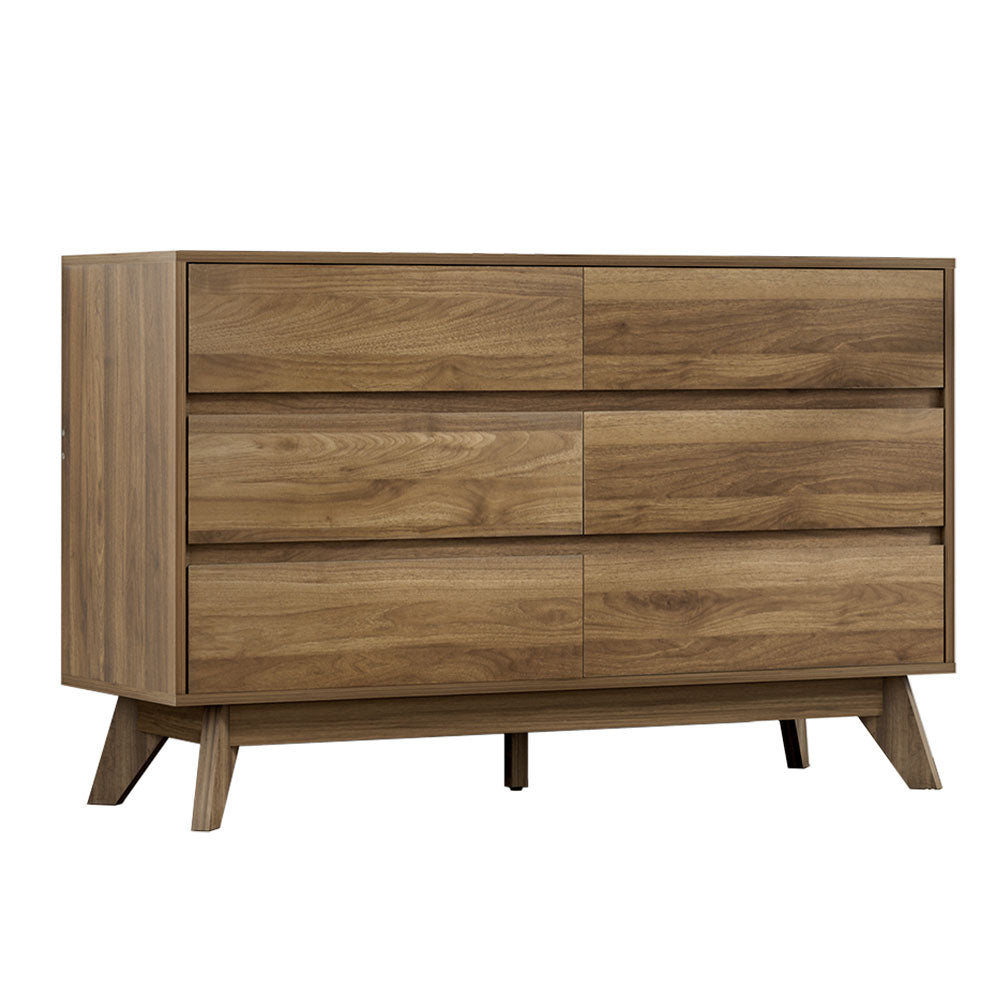 Chest of Drawers – 6 Spacious Drawers, Walnut Finish
