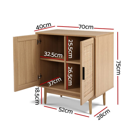 TWSC Rattan Buffet Sideboard 2 Doors - BRIONY Oak
