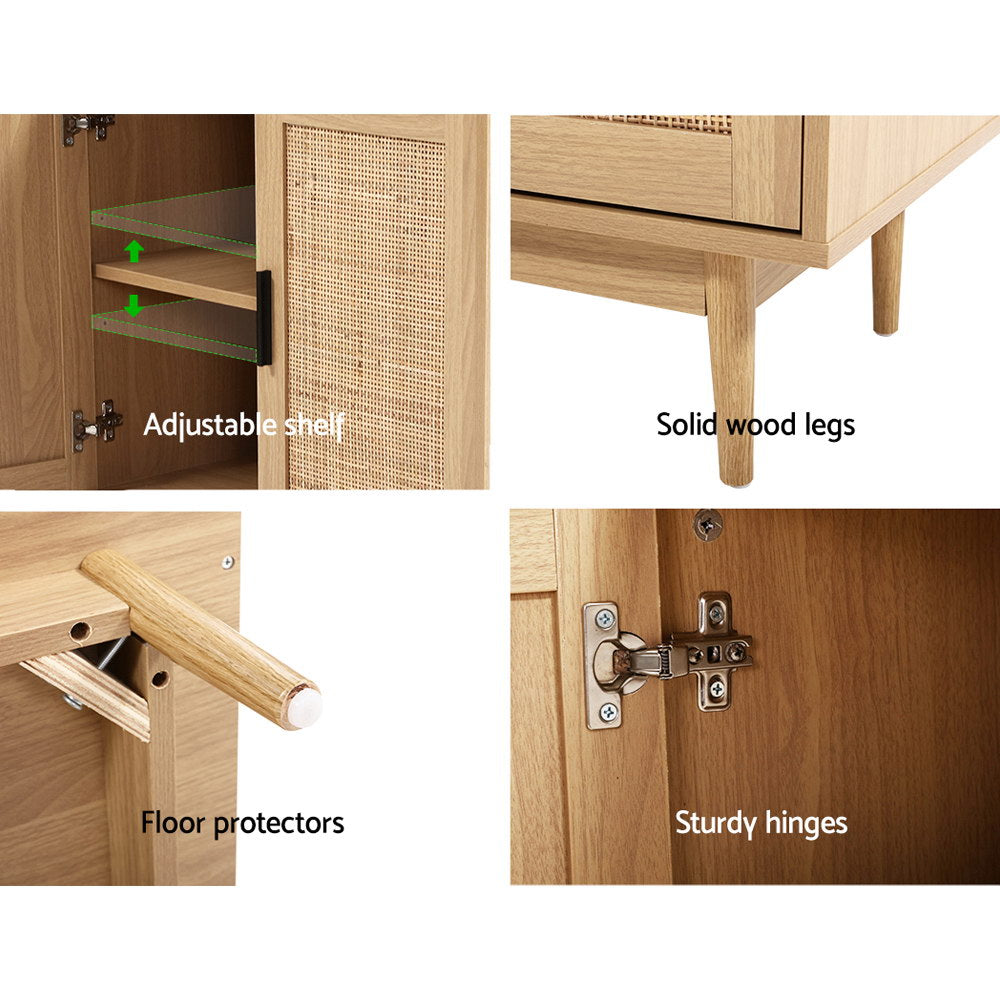 TWSC Rattan Buffet Sideboard 2 Doors - BRIONY Oak