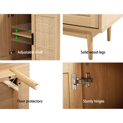 TWSC Rattan Buffet Sideboard 2 Doors - BRIONY Oak
