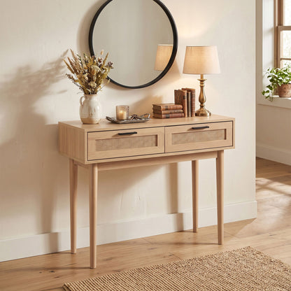 TWSC Console Table 2 Rattan Drawers