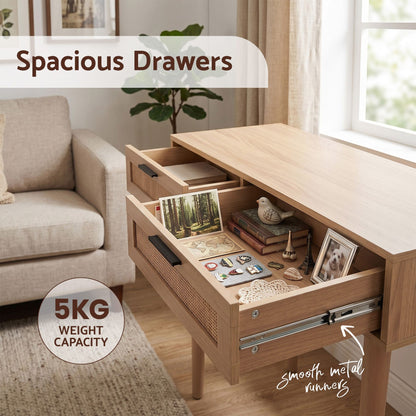 TWSC Console Table 2 Rattan Drawers