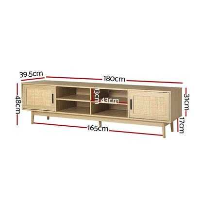 TWSC TV Cabinet Entertainment Unit 180cm Rattan Cole