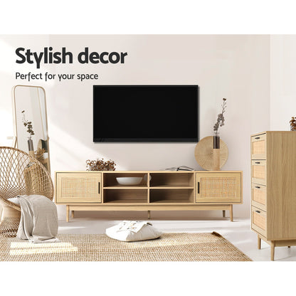 TWSC TV Cabinet Entertainment Unit 180cm Rattan Cole