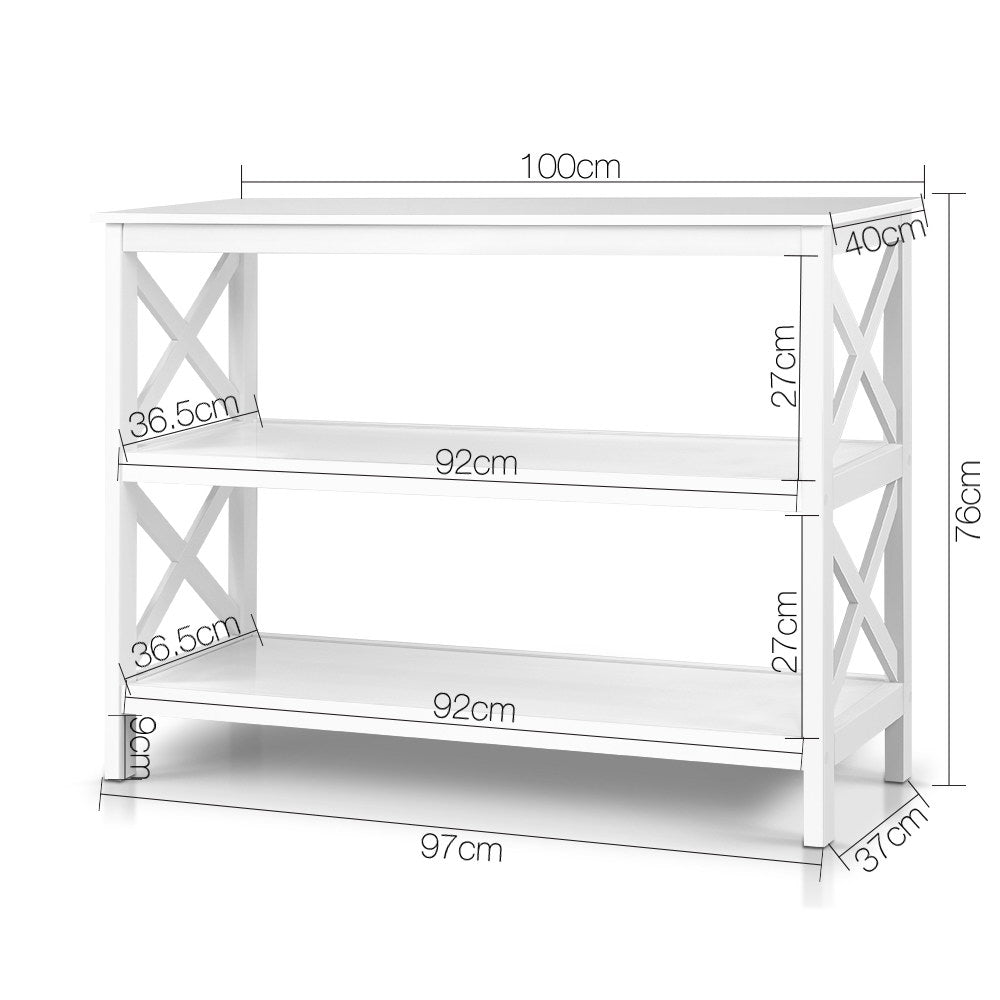 TWSC Console Table 3-tier White Polly