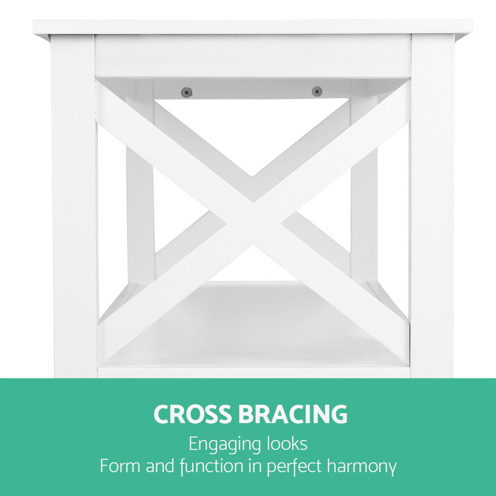 TWSC Console Table 3-tier White Polly