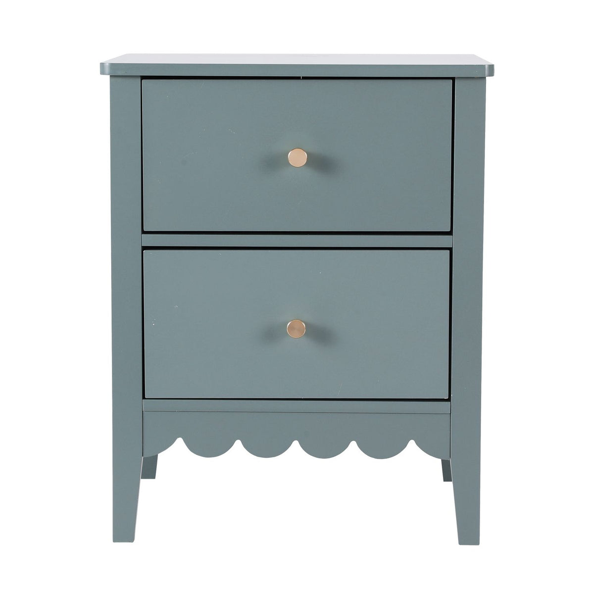 TWSC 2X Bedside Table 2 Drawers Bedroom Storage Nightstand Green