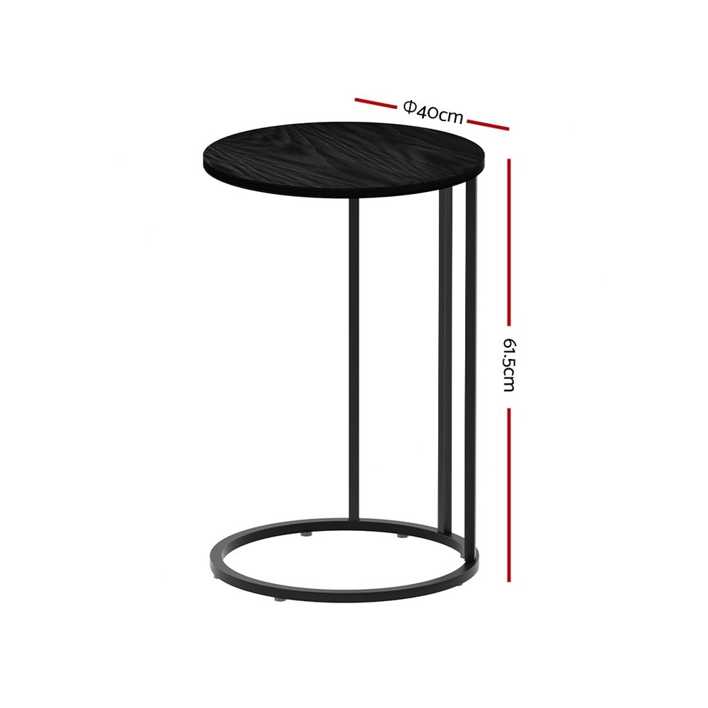 TWSC Coffee Table Side Table Round Black Martha