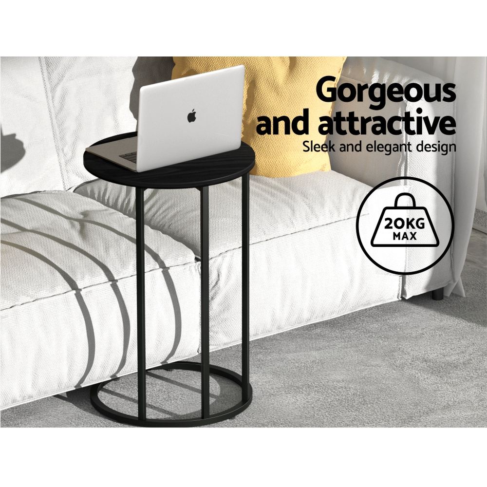 TWSC Coffee Table Side Table Round Black Martha