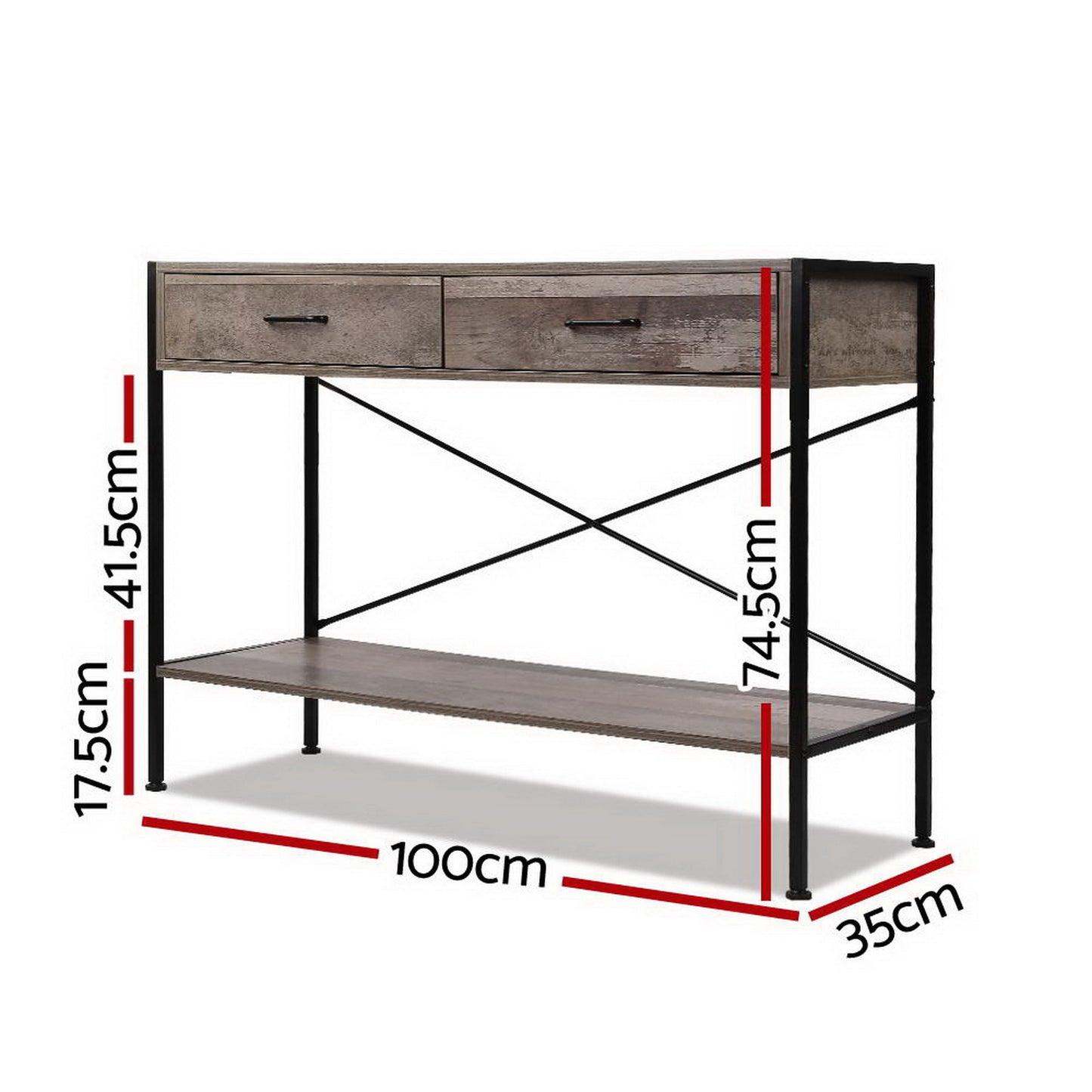 Console Table – Two Drawers, Walnut Finish