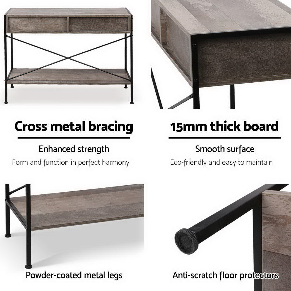Console Table – Two Drawers, Walnut Finish