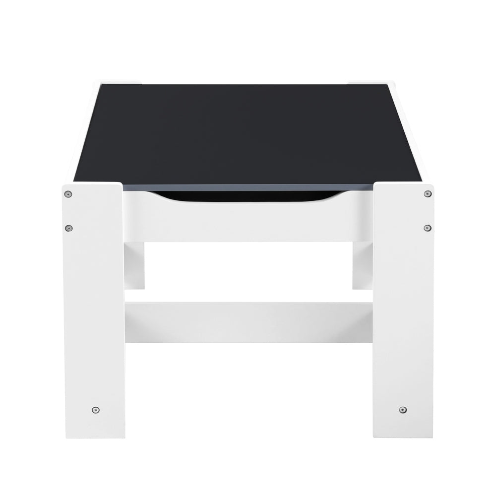 Kids Table and Chairs Set – Chalkboard Desk with Storage, Grey