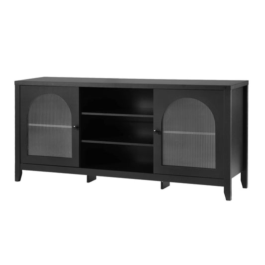 Buffet Sideboard – Double Door Storage, Black