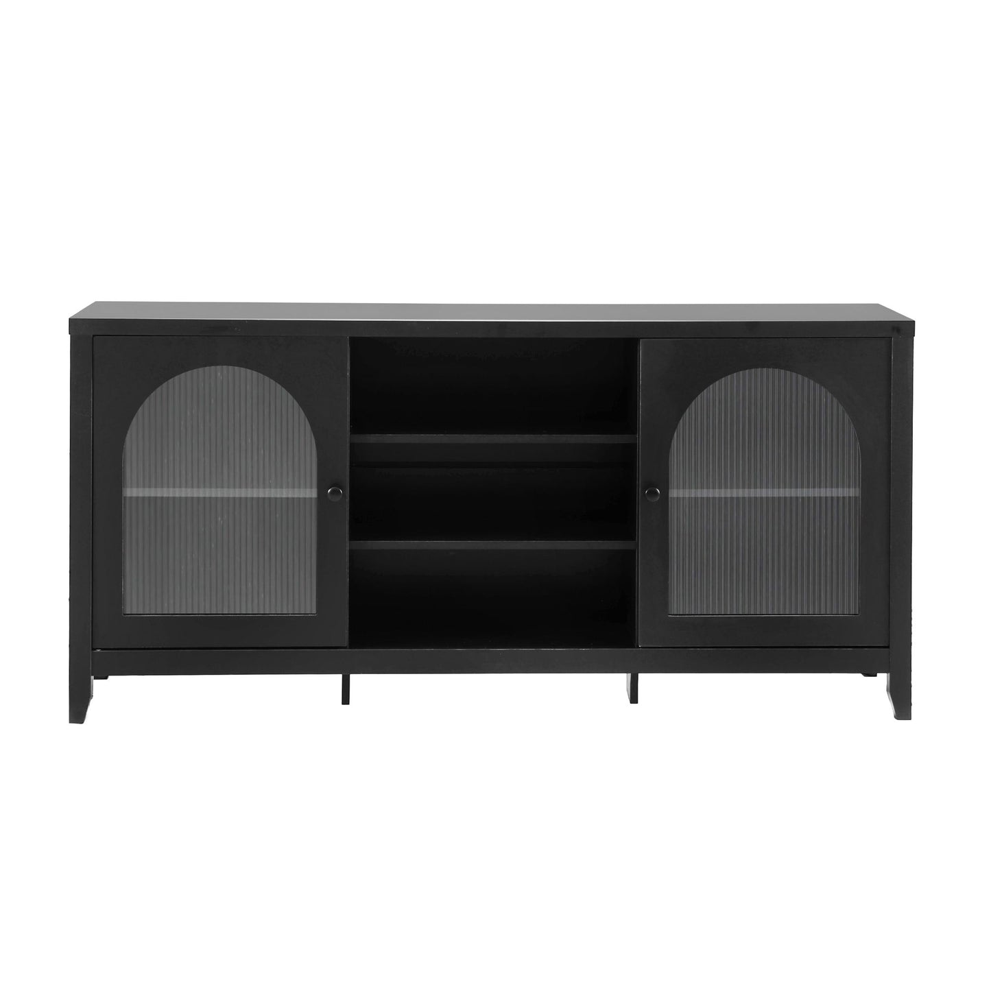 Buffet Sideboard – Double Door Storage, Black